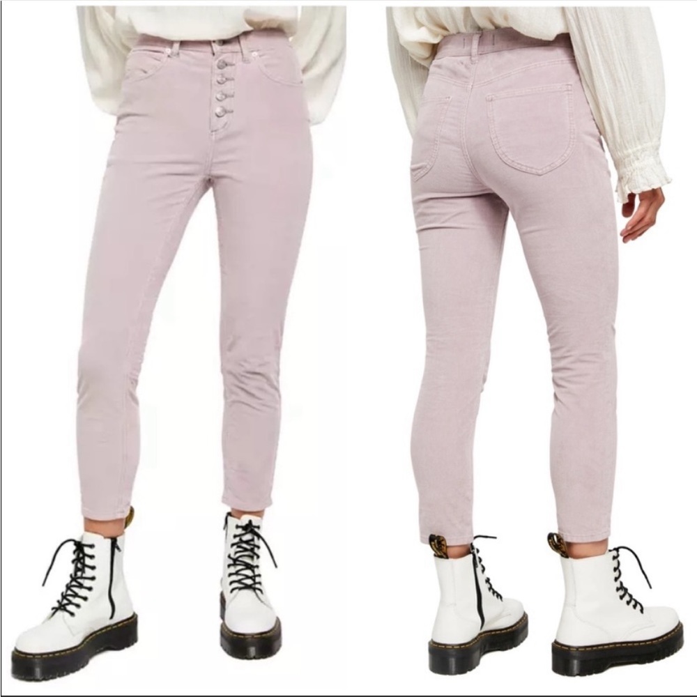 NEW FREE PEOPLE Sun Chaser Corduroy
Pants Button Fly Size 31 Frosted Lilac